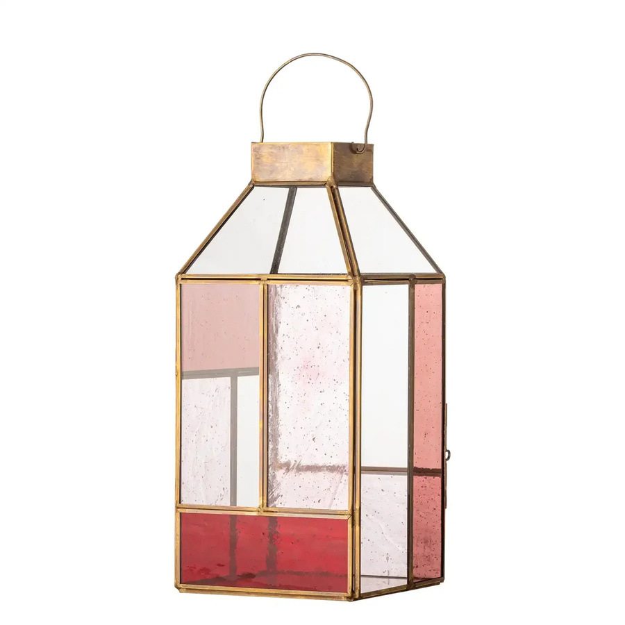 Bloomingville Laterne Drew aus Glas in Rosa, Höhe: 34 cm - Bild 1