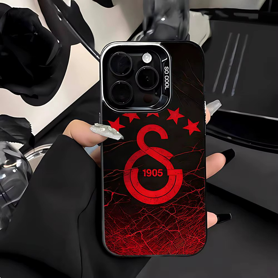 Handyhülle Galatasaray Clubs Design für Apple iPhone 11 12 13 14 15 16 17 Pro Max Plus XR XS in Rot - Bild 5
