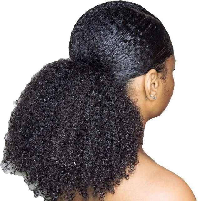 Tomiyaa Clip-in Pferdeschwanz Extensions, Kinky Curly, Unisex - Bild 1