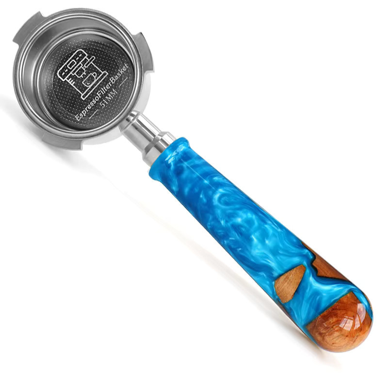 ALIKISSCAFE Bodenloser Siebträger mit Doppelauslauf aus Edelstahl in Silber für Breville 870 878 880 Espressomaschinen, 54 mm - Bild 3