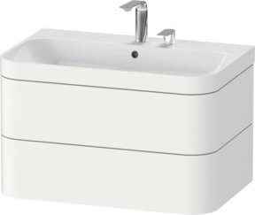 Duravit Möbelwaschtisch-Unterschrank Happy D.2 Plus in Weiß Matt mit 2 Schubkästen, B: 77,5 cm, T: 49 cm, H: 48 cm - Bild 1