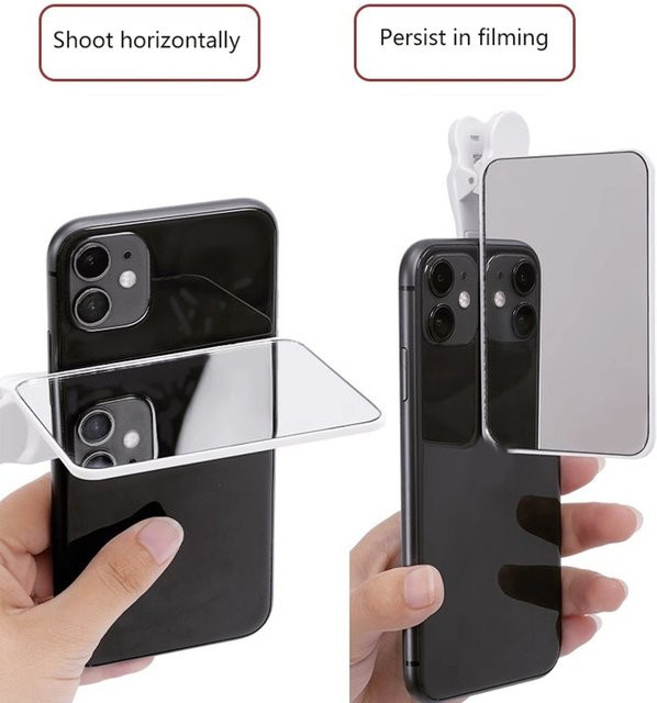 SAFENH Universal Handy Kamera HD Spiegel Reflexion Objektiv Selfie Reflektor Clip in Weiß für Outdoor Fotografie und Rückfahrkamera Zubehör - Bild 1