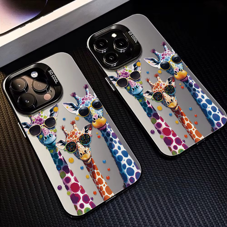 AKABEILA Giraffen-Handyhülle für iPhone 17 Pro Max 16 15 14 13 12 11 Air, matte IMD-Schutzhülle in Multicolour - Bild 3