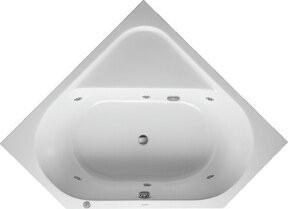 Duravit Whirlwanne D-Code in Weiß mit Jet Project Whirlsystem, Eckbadewanne für den Einbau, B/T: 140 x 140 cm - Bild 1