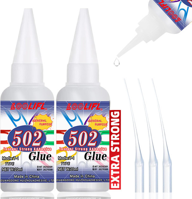 LOOLIFL Superstarker Schnelltrocknender Klebstoff für professionelle Reparaturen von Spielzeugplastik, Transparent und Geruchlos - Bild 1
