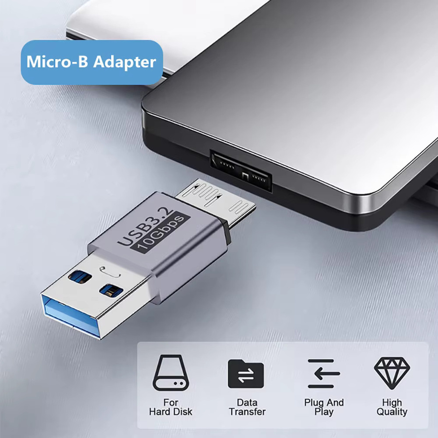 Samsung USB C auf Micro B Adapter in Grau für externe Festplatten und Laptops - Bild 3