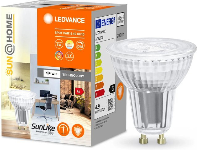 Ledvance Smart+ Sun@Home LED-Leuchtmittel PAR16 Reflektor, Transparent, Ø 5 cm - Bild 1