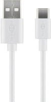 goobay USB 2.0 Kabel mit USB-A auf USB-C Stecker in Weiß - Bild 1