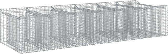 Set aus 2 vidaXL Gabionen-Hochbeeten aus verzinktem Stahl in Silber - Bild 1