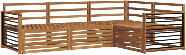 vidaXL Outdoor-Sofagarnitur 4-teilig aus Akazienholz in Braun im L-Shape Design - Bild 1
