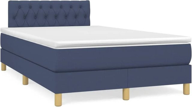vidaXL Boxspringbett mit Matratze Hybrid-Design in Blau, B/T/H: 120 x 200 cm - Bild 1
