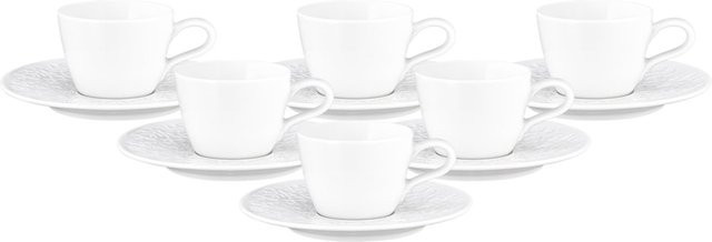 Seltmann Weiden Espressotassen mit Untertassen Nori Home aus Porzellan, Weiß, 6er Set, 90 ml - Bild 1