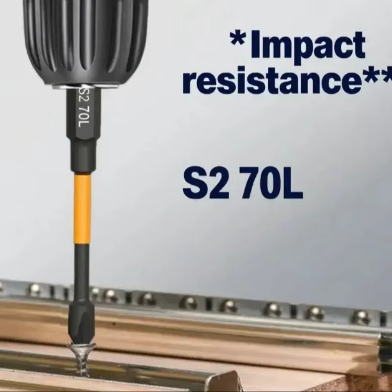 3er-Set Elektrische Schraubendreher Bits mit S2-Stahl und starker Magnetfunktion, Kreuzschlitz, Orange, Größe: 50-70 mm - Bild 2