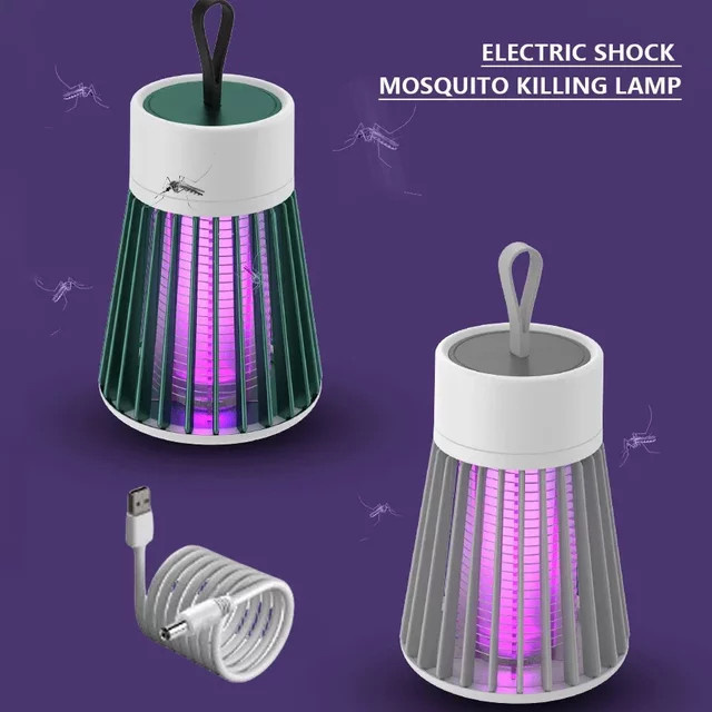 ESMARTER Elektrische Insektenfalle mit UV-Licht zur Bekämpfung von Moskitos und Fliegen für Outdoor und Camping in Grau oder Weiß - Bild 1