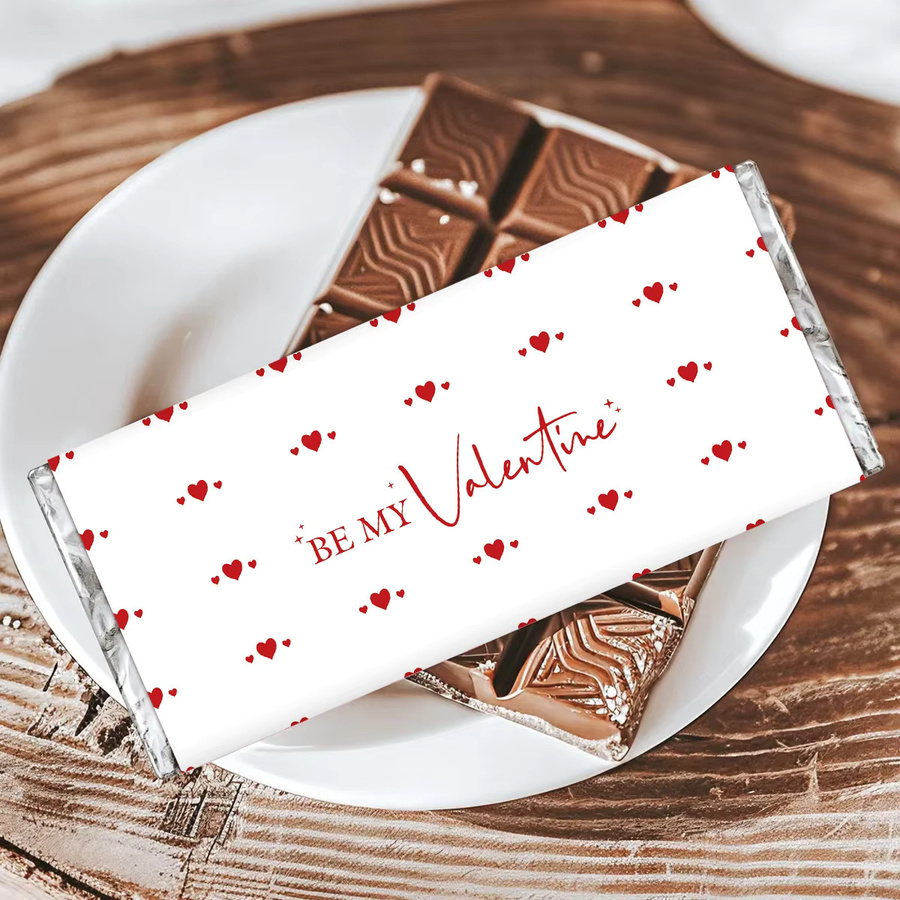 10 Stück Be My Valentine Herzmuster-Aufkleber in Weiß für DIY-Valentinstag-Dekorationen und Verpackungen - Bild 2