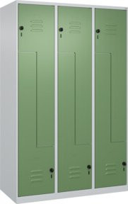 C+P Z-Spind Classic PLUS Spind mit 6 Fächern und Sicherheits-Drehriegel, Farbe Grau/Grün, H x B x T: 185 x 120 x 50 cm - Bild 1