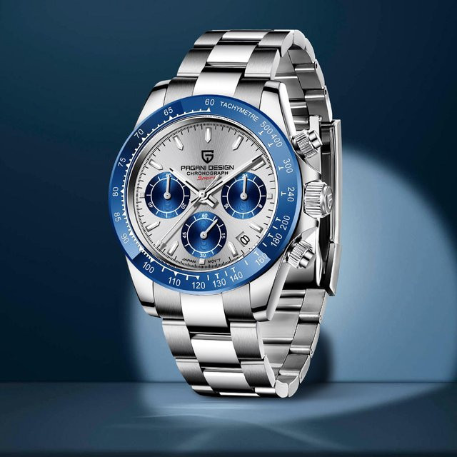 PAGANI DESIGN Chronograph, Quarz, Edelstahl, Silber, Herren - Bild 1