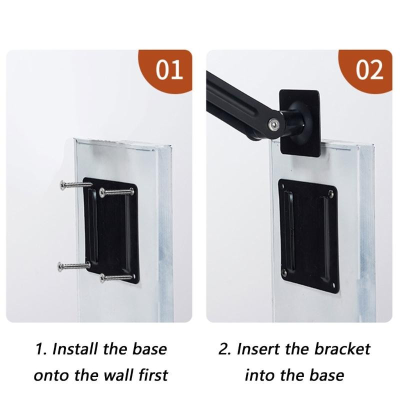 Wonderlands Wandmontierter Handyhalter aus Kohlenstoffstahl in Schwarz mit einstellbarem klappbarem Arm und Rotationsdämpfung für Smartphones und Tablets - Bild 2