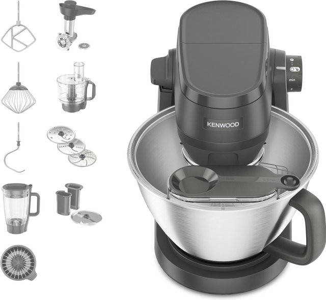 KENWOOD Multi Tasker KHC30.070GY Küchenmaschine in Grau mit Edelstahl-Elementen und Pulse-Funktion - Bild 1