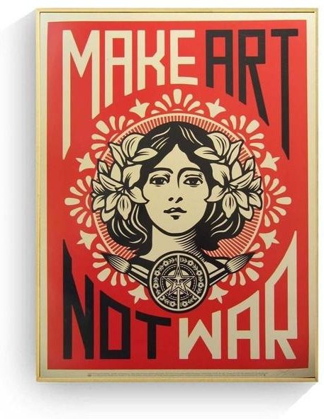 Make Art Not War Pop Art Retro Poster Epdor Museum of Art Wandbild in Rot, Breite: 30 cm, Höhe: 40 cm - Bild 1