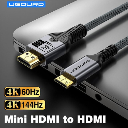 UGOURD Bidirektionales Mini HDMI auf HDMI Kabel in Schwarz, 4K 144Hz und 2K 165Hz Unterstützung für Raspberry Pi Camera und DV