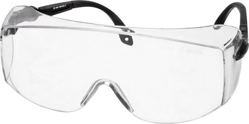 Connex Schutzbrille aus Kunststoff, transparent/weiss, verstellbar, nach EN 166 - Bild 1