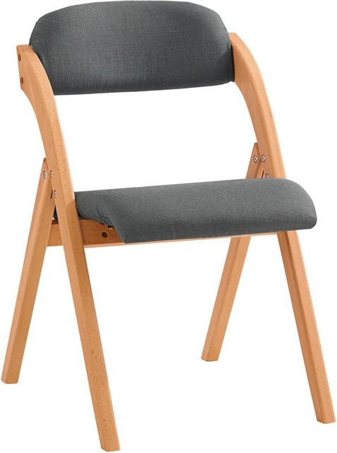 SoBuy Esszimmerstuhl Klappstuhl Polsterstuhl mit Lehne Dunkelgrau FST92-SG aus Buchen- und Pappelholz - Bild 1