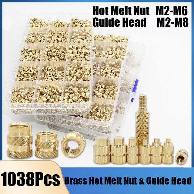 YMAX Messing Gewindeeinsätze für 3D-Druck Kunststoff, Hex-Form, Farbe Gold/Messing, M2 bis M8 - Bild 1