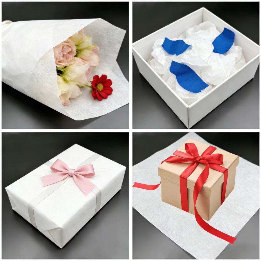 30 Stück weißes Seidenpapier für Geschenke, B/H: 50 x 35 cm - Bild 4
