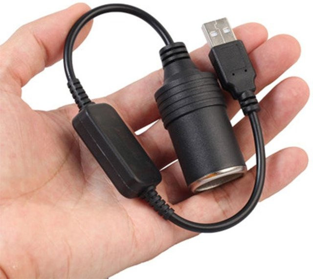 USB auf 12V Zigarettenanzünder Adapter Konverter für Auto Elektronik Zubehör in Schwarz - Bild 1