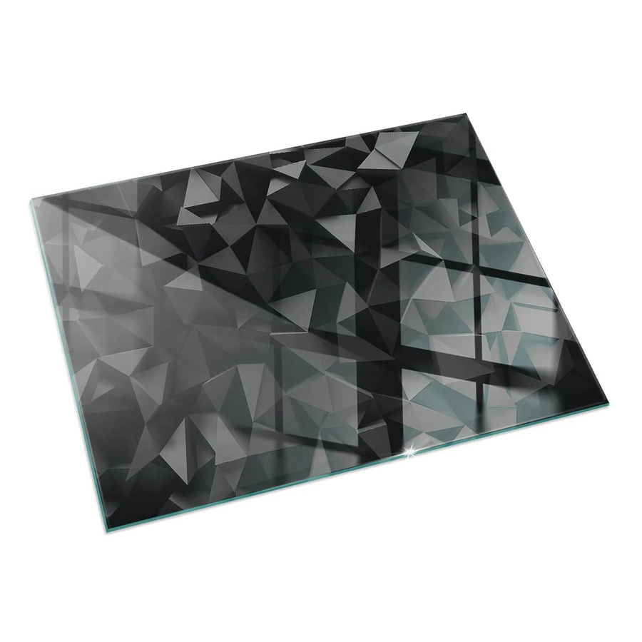 Tulup Kaminglasplatte aus Glas in Schwarz, B/T: 60 x 40 cm - Bild 2