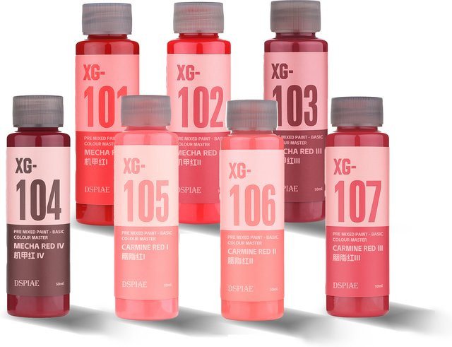 DSPIAE XG Serie Wasserbasierte Vorgemischte Farbe Grundfarbe, Rot, 50ml - Bild 1