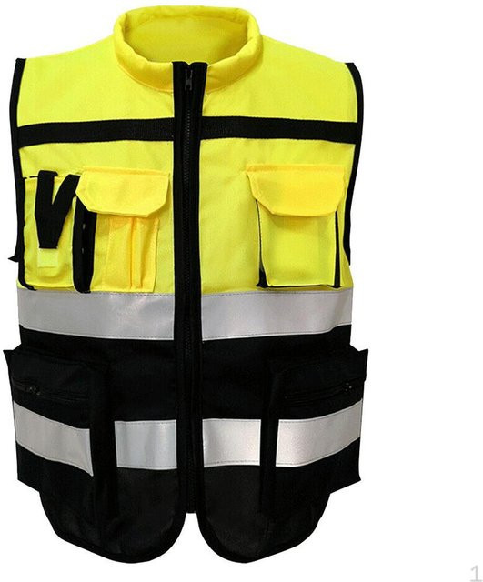 Warnweste mit Frontreißverschluss in Gelb, Größe L, nach EN ISO 20471 für AUTO and MOTO - Bild 1