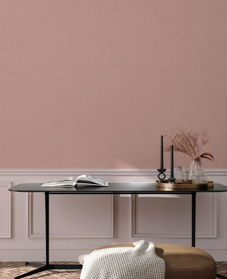 Sian Zeng Tapete Grass in Pink mit abstraktem Naturdesign und minimalistischem Vlies-Stil - Bild 1