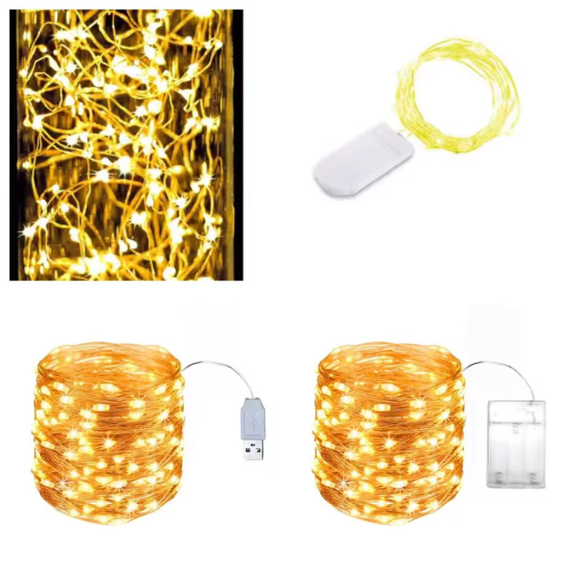 OKAL RED EAST LED-Lichterkette mit Herz-Motiven in Warmweiß, USB-Betrieb, Kupferdraht für Garten und Weihnachtsdekoration - Bild 7