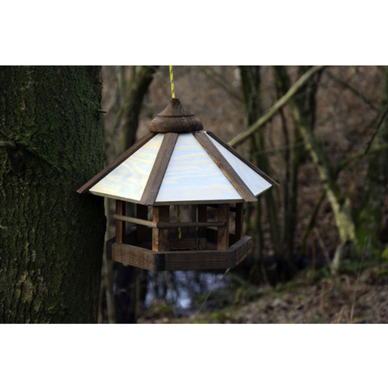 DOBAR Vogelfutterhaus für Wildvögel aus Kiefernholz und Kunststoff in Braun - Bild 4