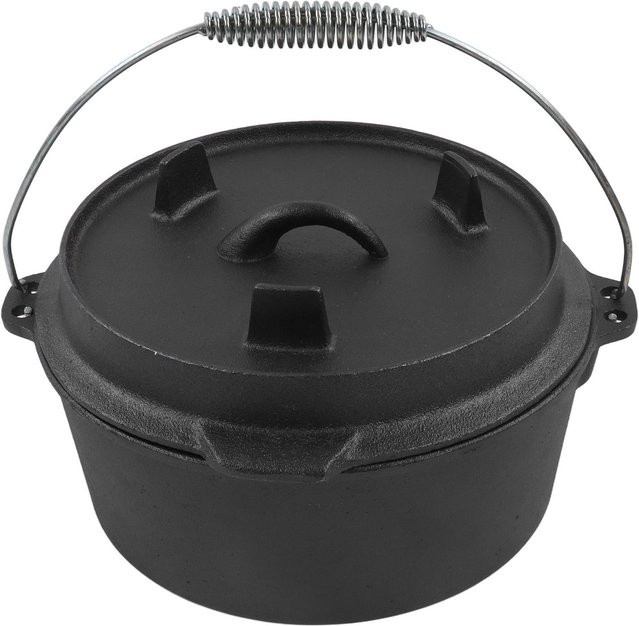 Aimo Dutch Oven aus Gusseisen mit Deckel und Thermometer-Kerbe, Schwarz, Durchmesser: 31 cm - Bild 1