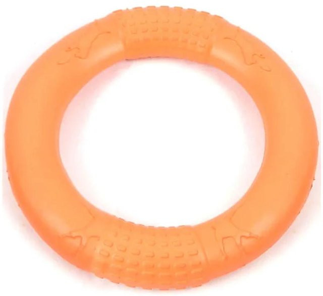 BOOTEELY Hundespielzeug Flying Disk Trainingsring Puller, orange, 1 Stück - Bild 1