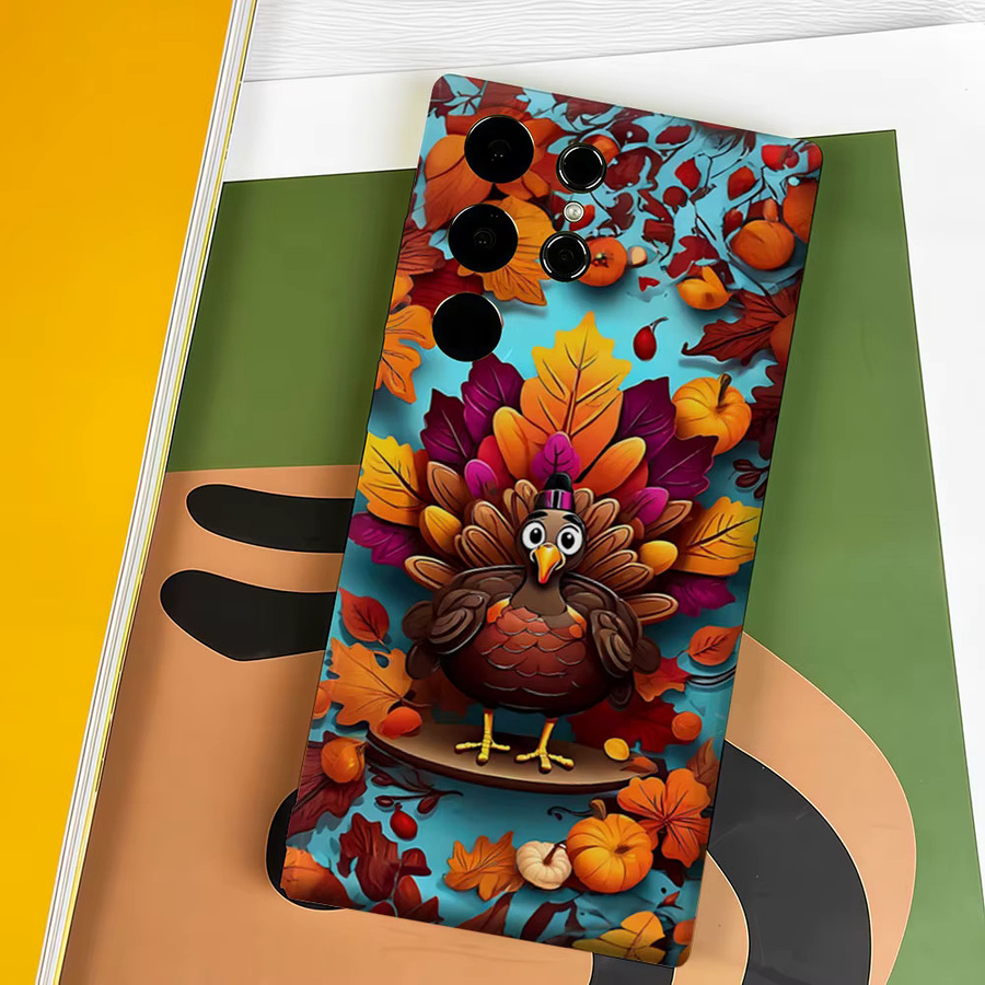 Aurbe Handyhülle für Samsung Galaxy S26 S25 S24 S23 Ultra Plus mit HD Hard Turkey Harvest Design in Multicolour - Bild 4