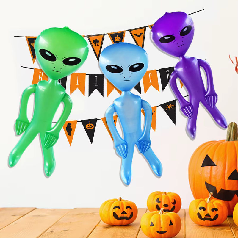 Aufblasbarer Jumbo-Alien aus Kunststoff als grüne Partydekoration für Geburtstag und Halloween - Bild 5