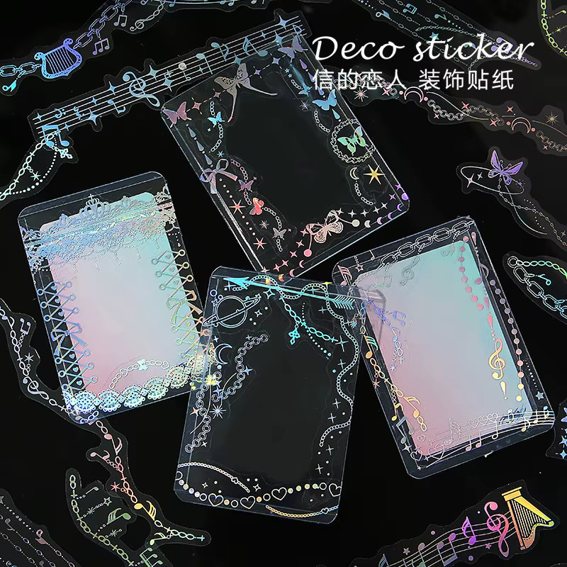 20 Stück Laser-Aufkleber Set in Mehrfarben als dekorative Streifen-Etiketten für Scrapbooking, Tagebuch und Junk-Journal - Bild 3