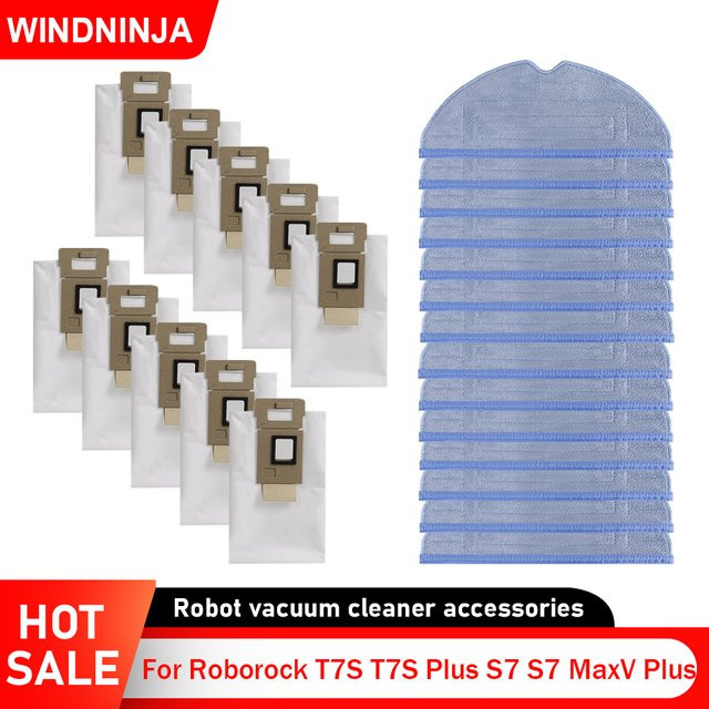 Roborock Einweg Staubbeutel und Mopp-Pads für T7S T7S Plus S7 S7 MaxV Plus Staubsauger Zubehör - Bild 1