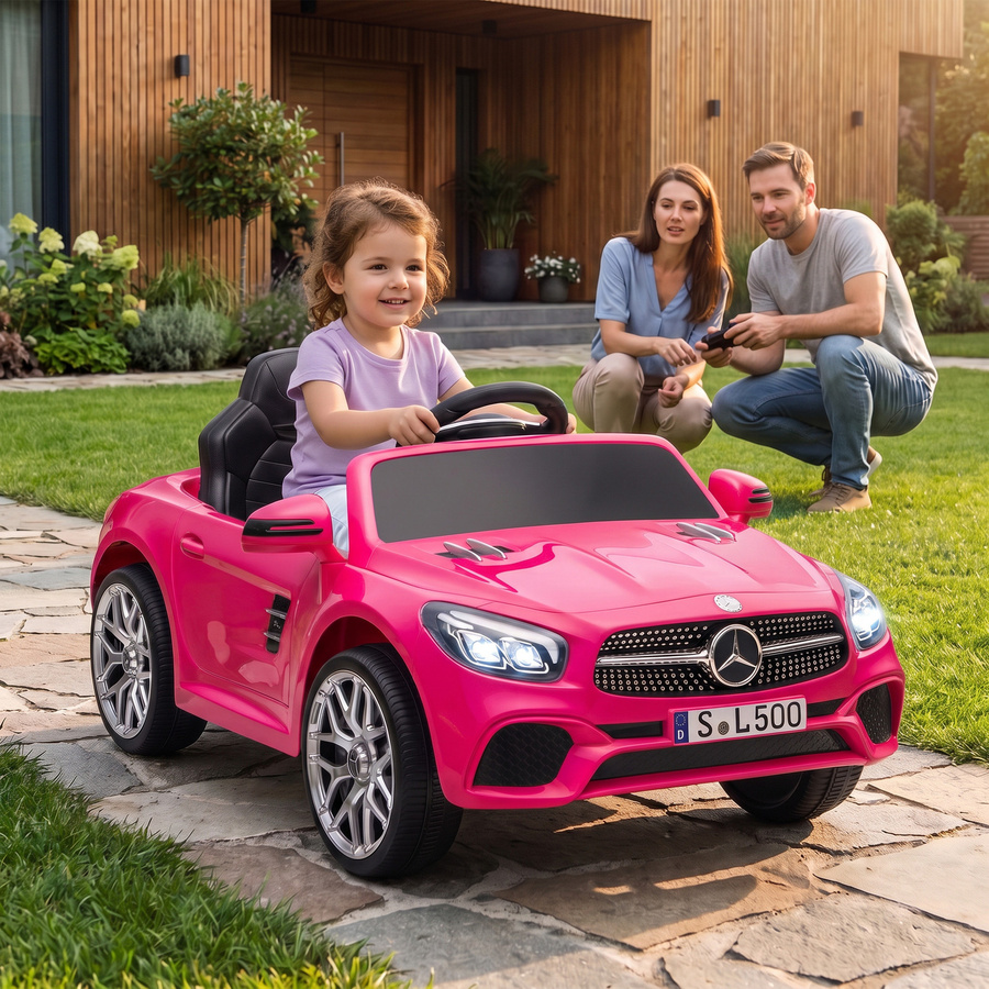 AIYAPLAY Mercedes-Benz SL500 Kinder-Elektroauto, Rosa, ab 3 Jahre - Bild 2