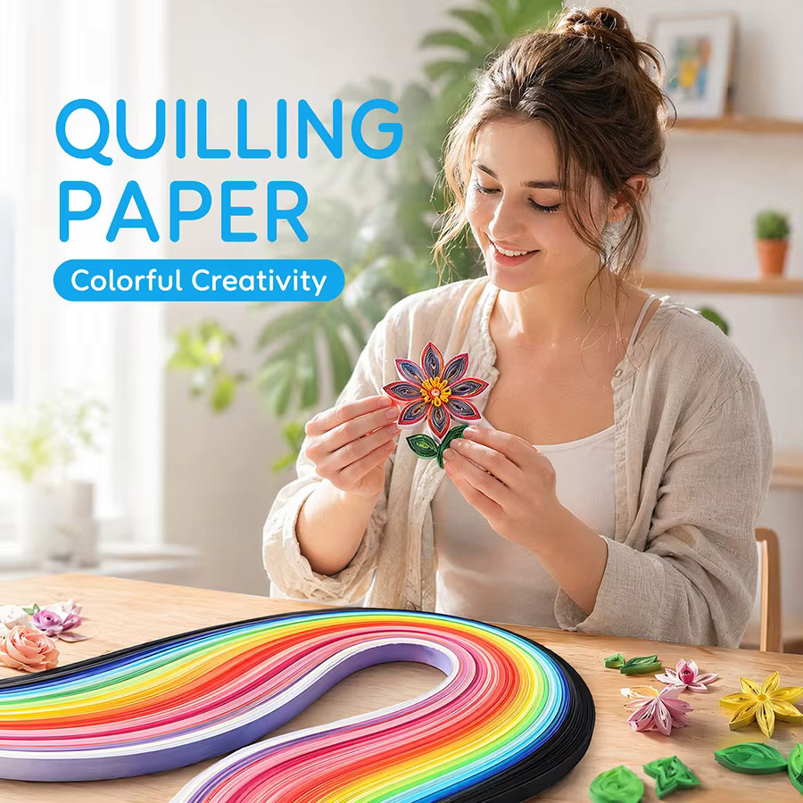 260-teiliges Regenbogen-Papier-Quilling-Streifenset in Multicolour für DIY-Bastelarbeiten und handgemachte Papierdekorationen - Bild 3