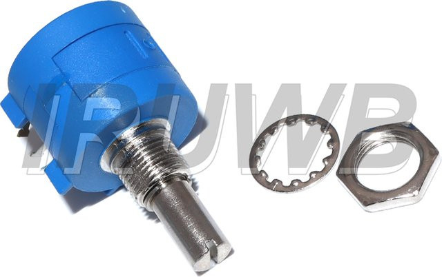 Mehrgangpotentiometer IRUWB in Blau, Einstellbarer Widerstand für 500 Ohm bis 100K Ohm - Bild 1