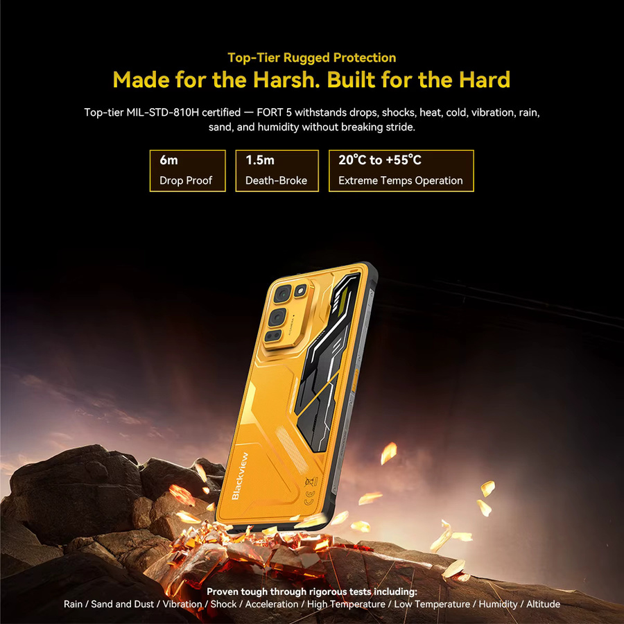 Blackview Fort 5 Robustes Smartphone mit 6,78 Zoll 2,4K-Display und 108 MP Kamera in Schwarz - Bild 2