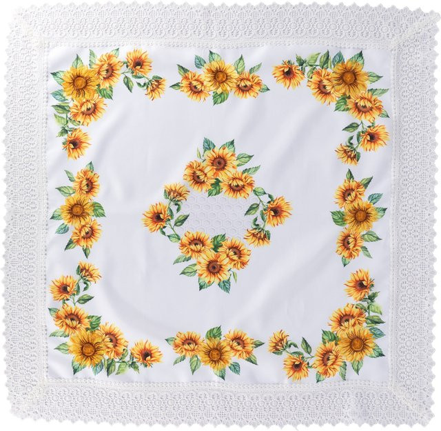 Mitteldecke Sonnenblume von viva domo in Weiß, B/B: 85 x 85 cm - Bild 1