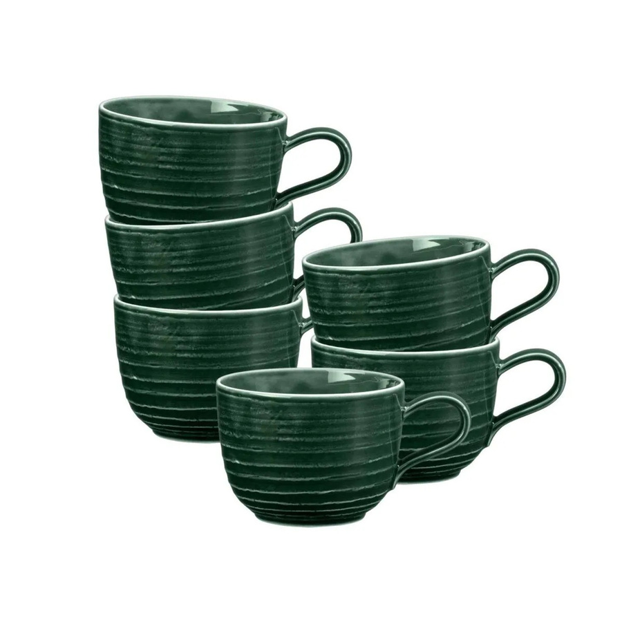 Seltmann Weiden Terra Kaffeetassen Moosgrün 6er Set mit 260 ml pro Tasse - Bild 2