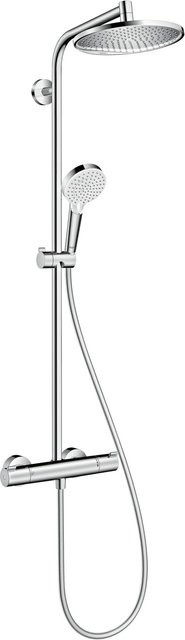 Hansgrohe Duschsystem Crometta S mit Thermostat und Regendusche in Chrom und Weiß - Bild 1