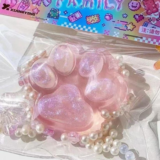 A Family Of Home Textiles Katzenpfoten-Quetschspielzeug, 1-teiliges Set, transparentes Silikon, Squishy Fidget-Spielzeug - Bild 1
